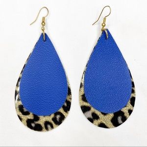 Leather teardrop earrings